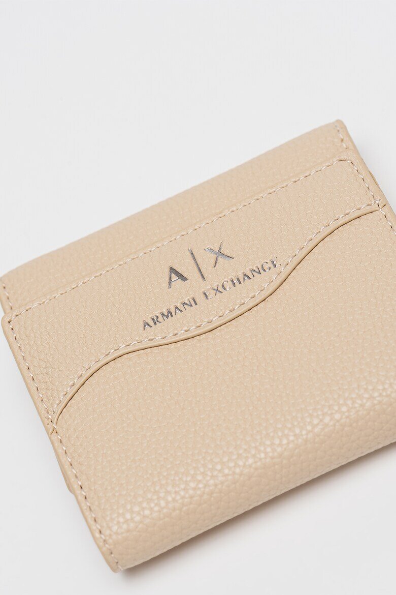 ARMANI EXCHANGE Портфейл от еко кожа с тройно прегъване Светло бежово