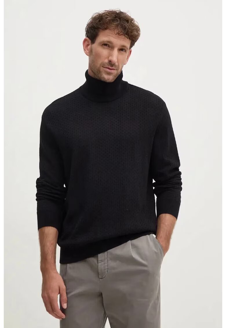 ARMANI EXCHANGE Pulover texturat cu guler inalt