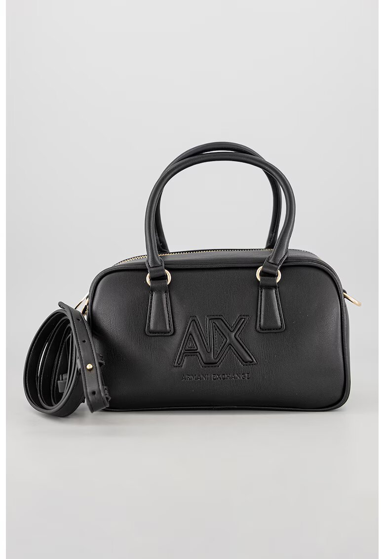 ARMANI EXCHANGE Ръчна чанта с бродирано лого - Черен