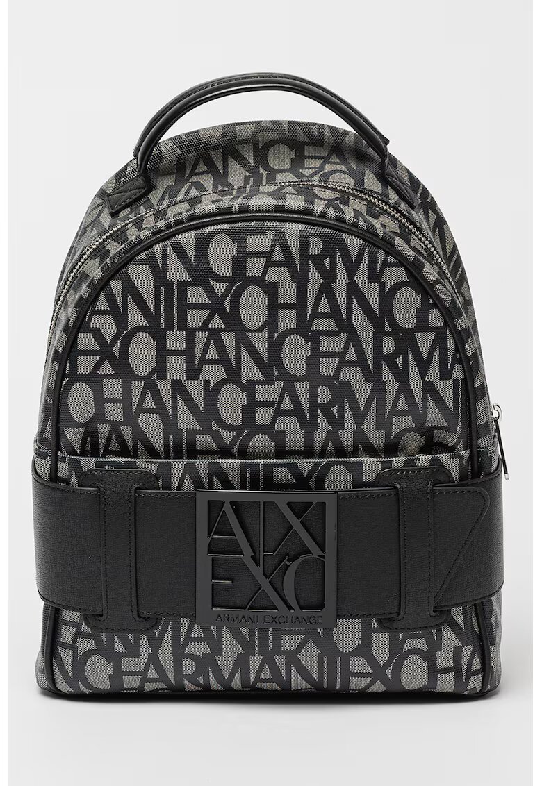 ARMANI EXCHANGE Раница от еко кожа с регулируеми презрамки - Бял/Черен
