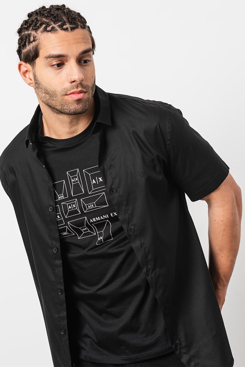 ARMANI EXCHANGE Риза с къси ръкави Черен