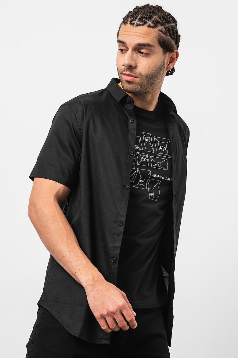 ARMANI EXCHANGE Риза с къси ръкави Черен