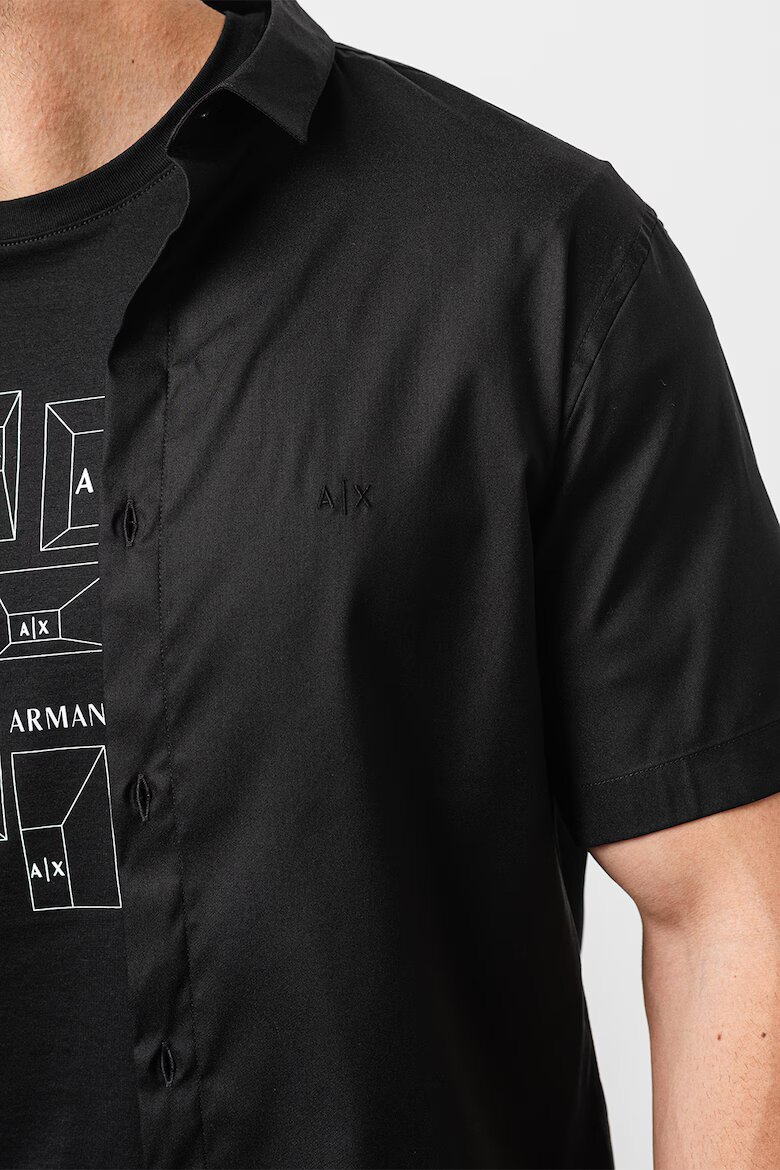 ARMANI EXCHANGE Риза с къси ръкави Черен