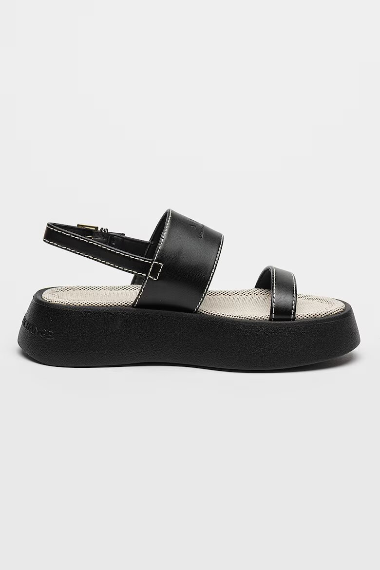 ARMANI EXCHANGE Сандали с равна платформа Черен