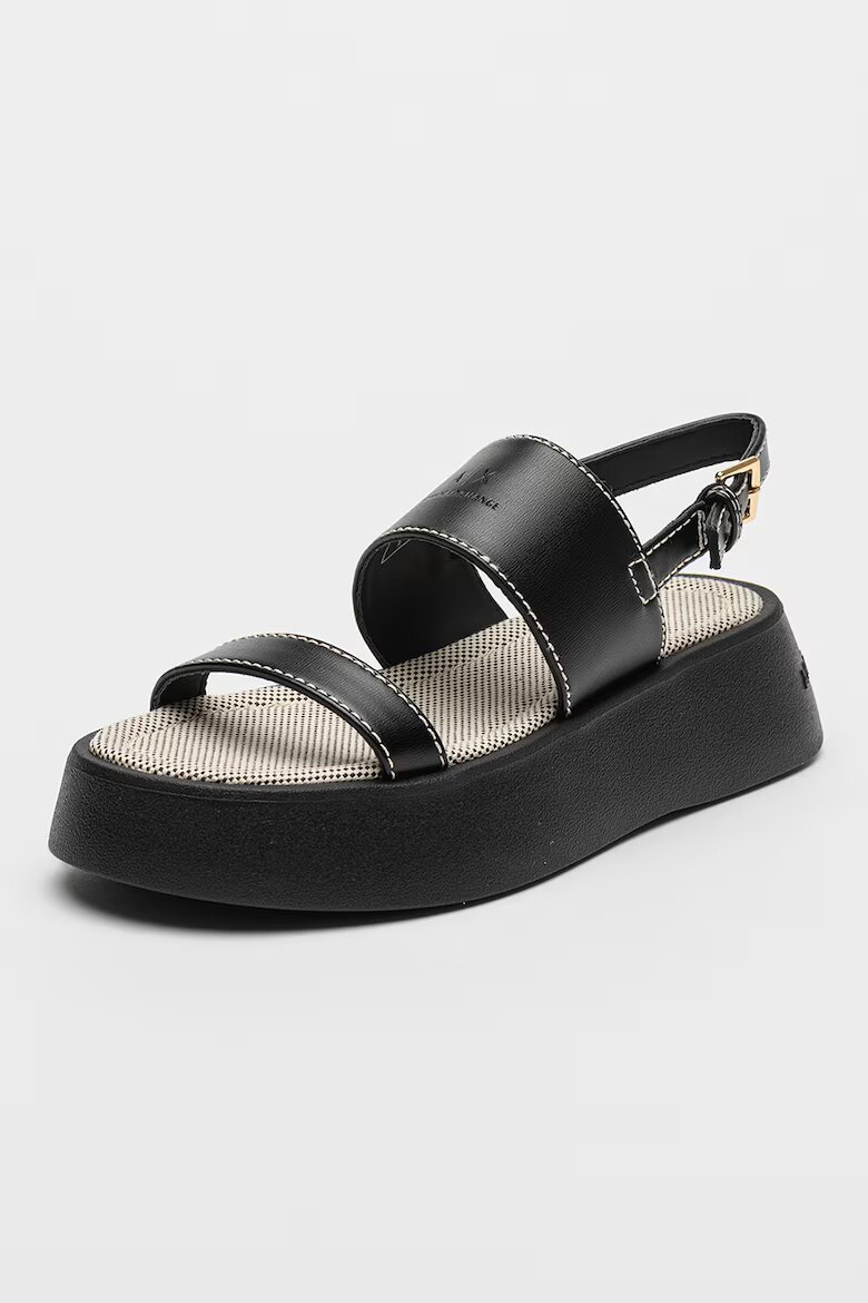 ARMANI EXCHANGE Сандали с равна платформа Черен