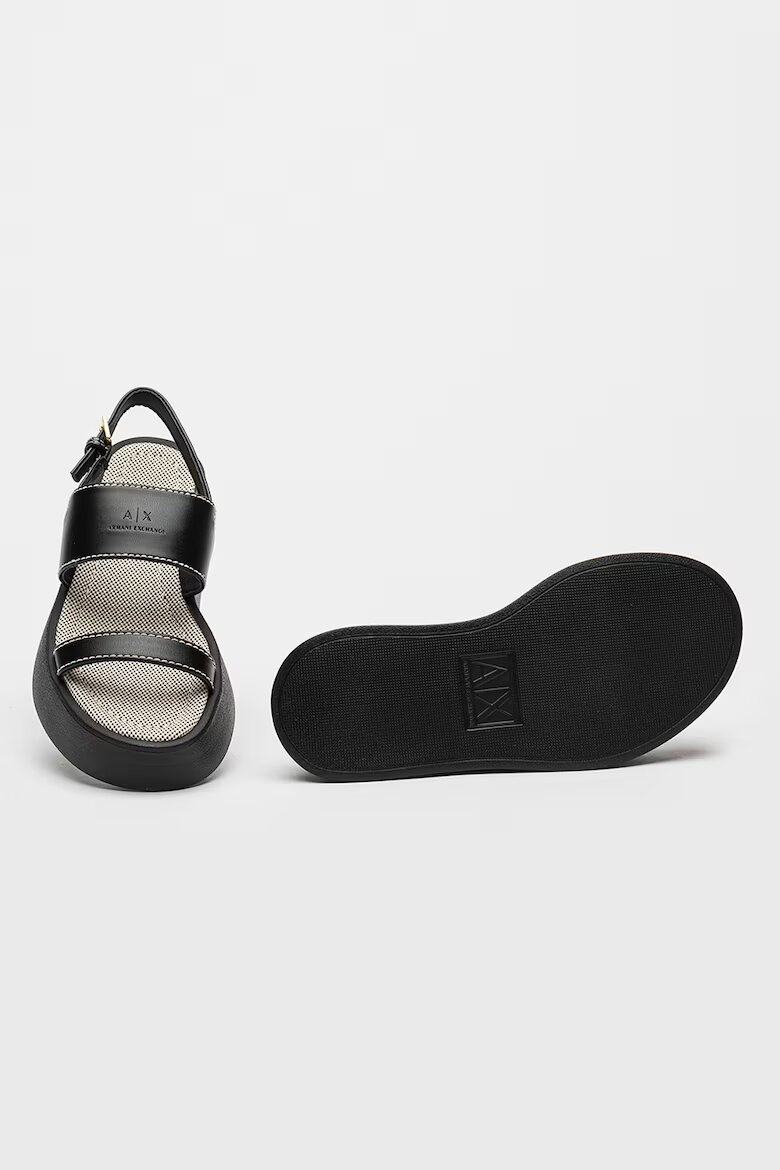 ARMANI EXCHANGE Сандали с равна платформа Черен