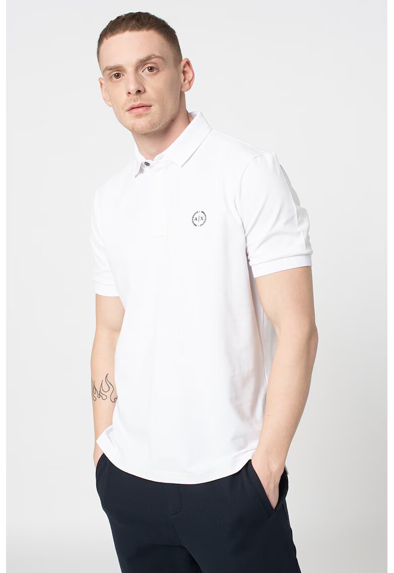 ARMANI EXCHANGE Слим тениска с яка и лого