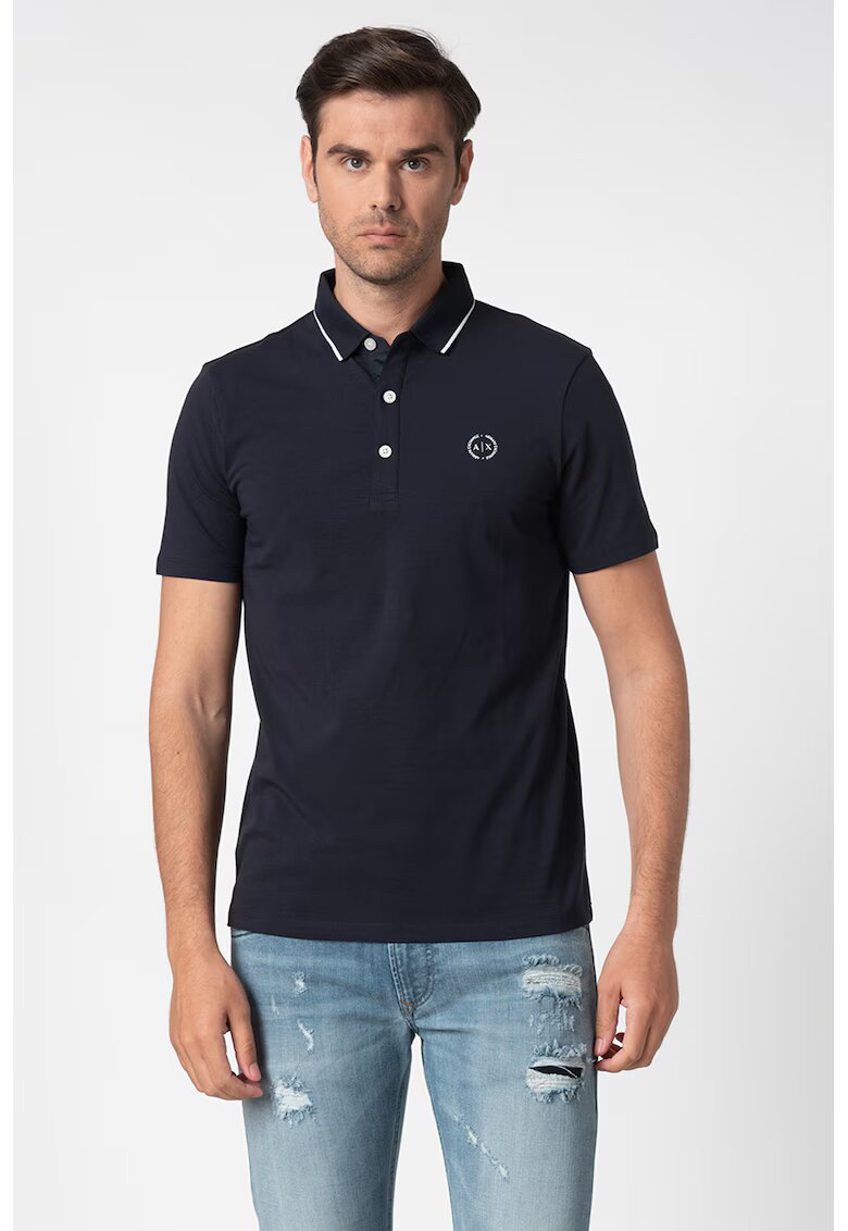 ARMANI EXCHANGE Слим тениска с яка и лого