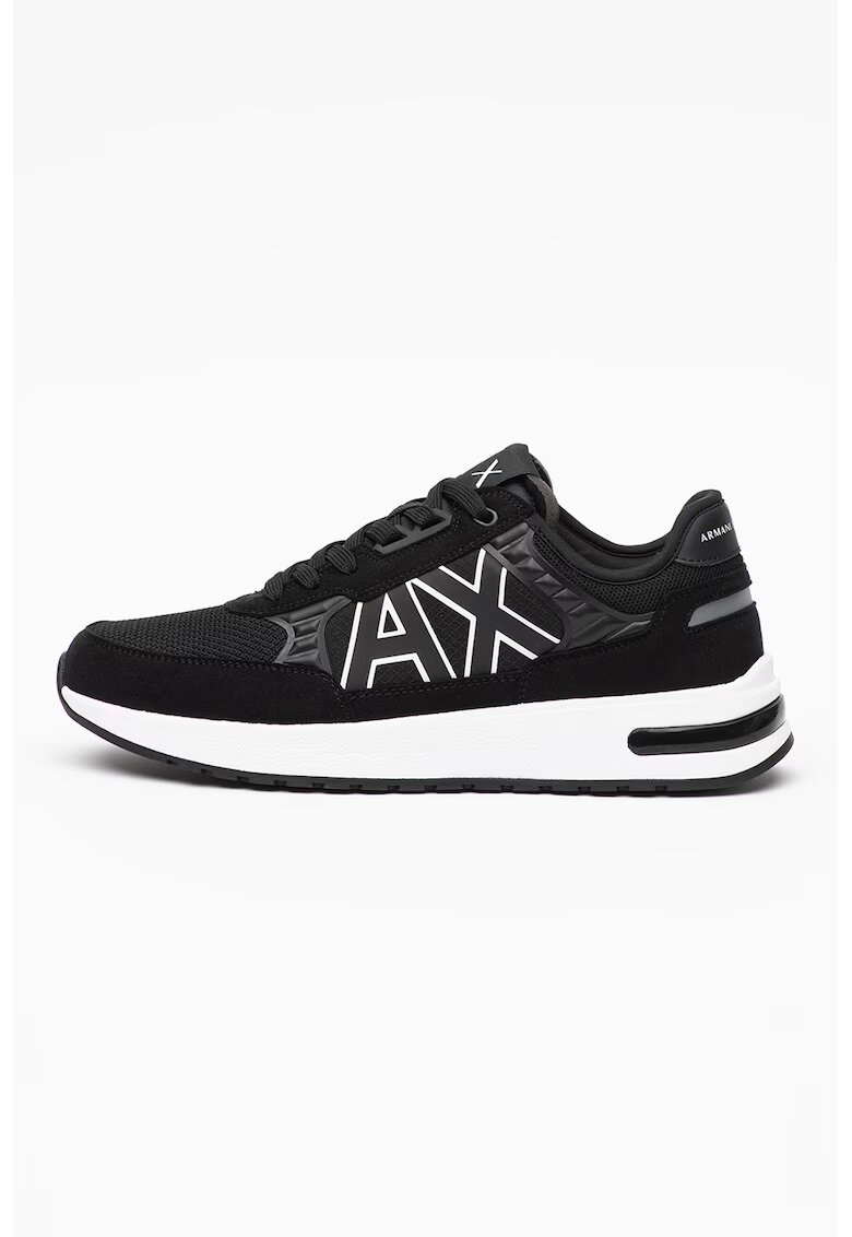 ARMANI EXCHANGE Спортни обувки с мрежести зони - Бял/Черен/Сиво-кафяв