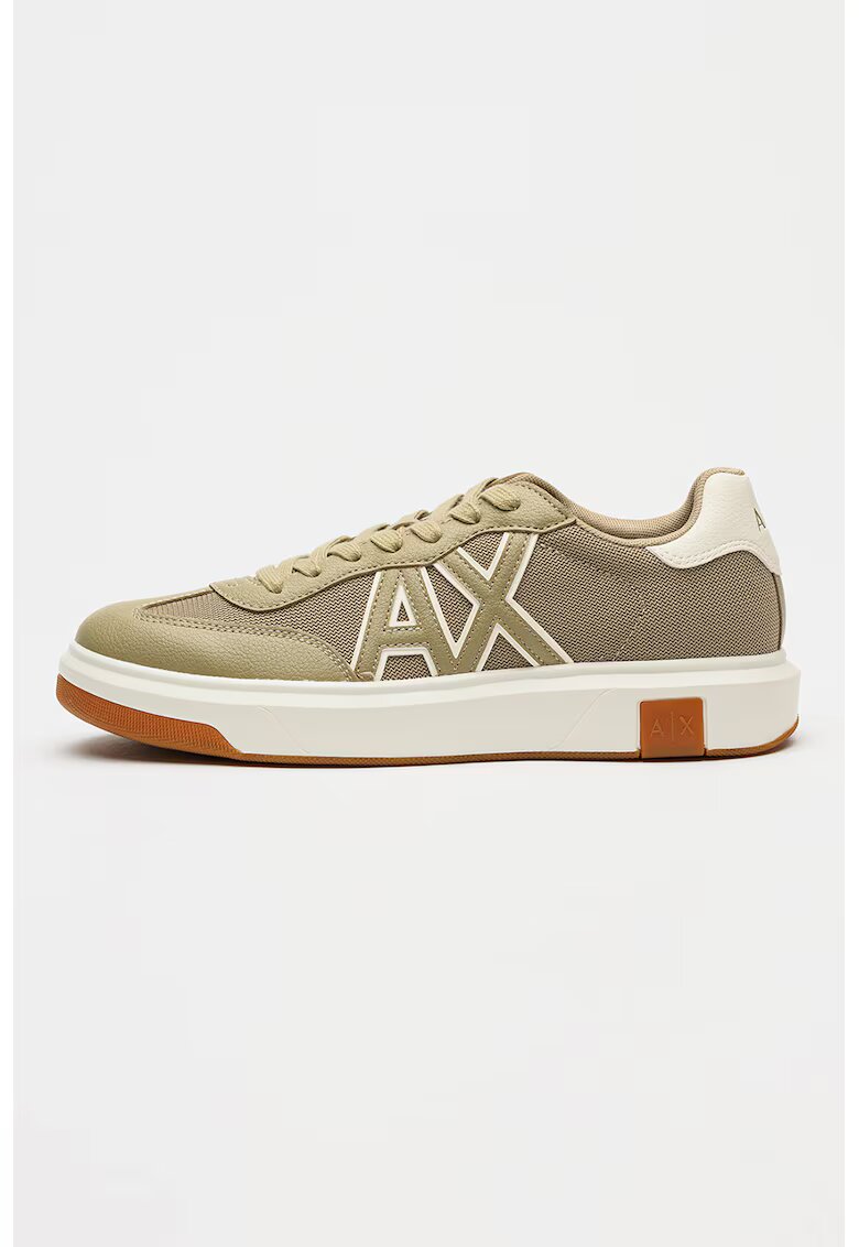 ARMANI EXCHANGE Спортни обувки с мрежести зони - Каки/Бял
