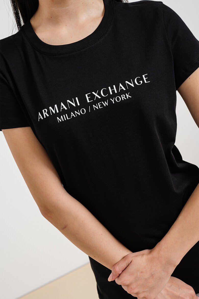 ARMANI EXCHANGE Тениска с лого - Черен