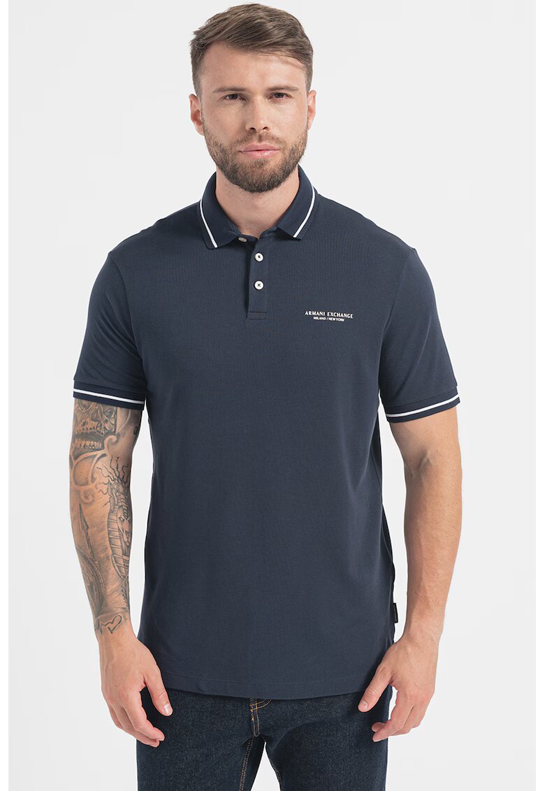 ARMANI EXCHANGE Тениска с яка и контрасти