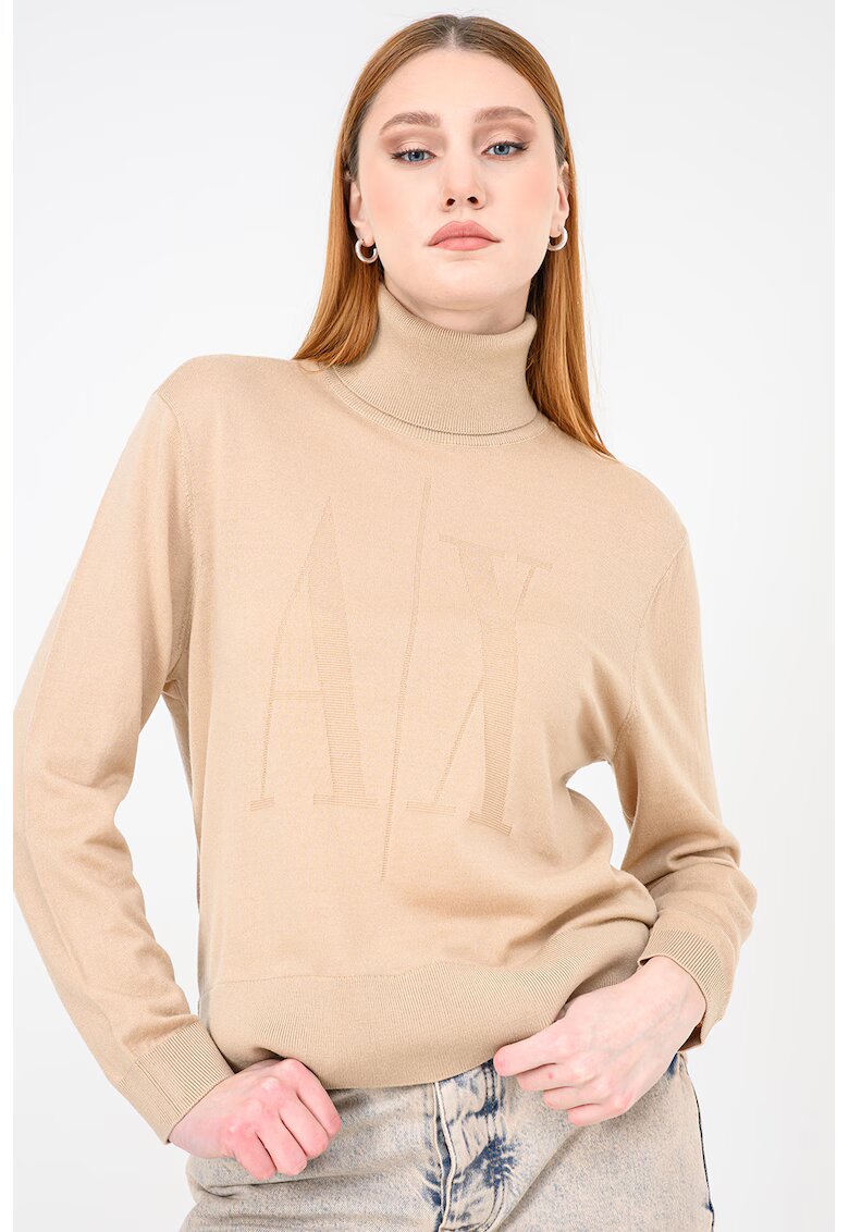 ARMANI EXCHANGE Вълнено поло - Бежов