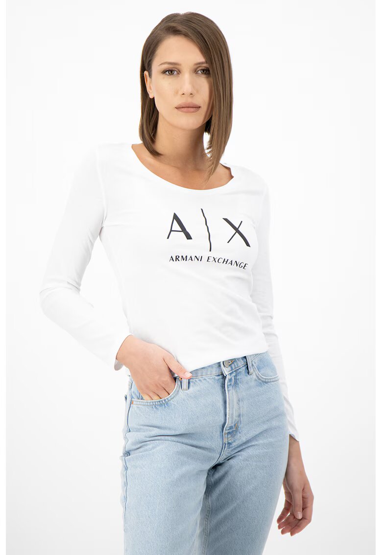 ARMANI EXCHANGE Вталена блуза с лого