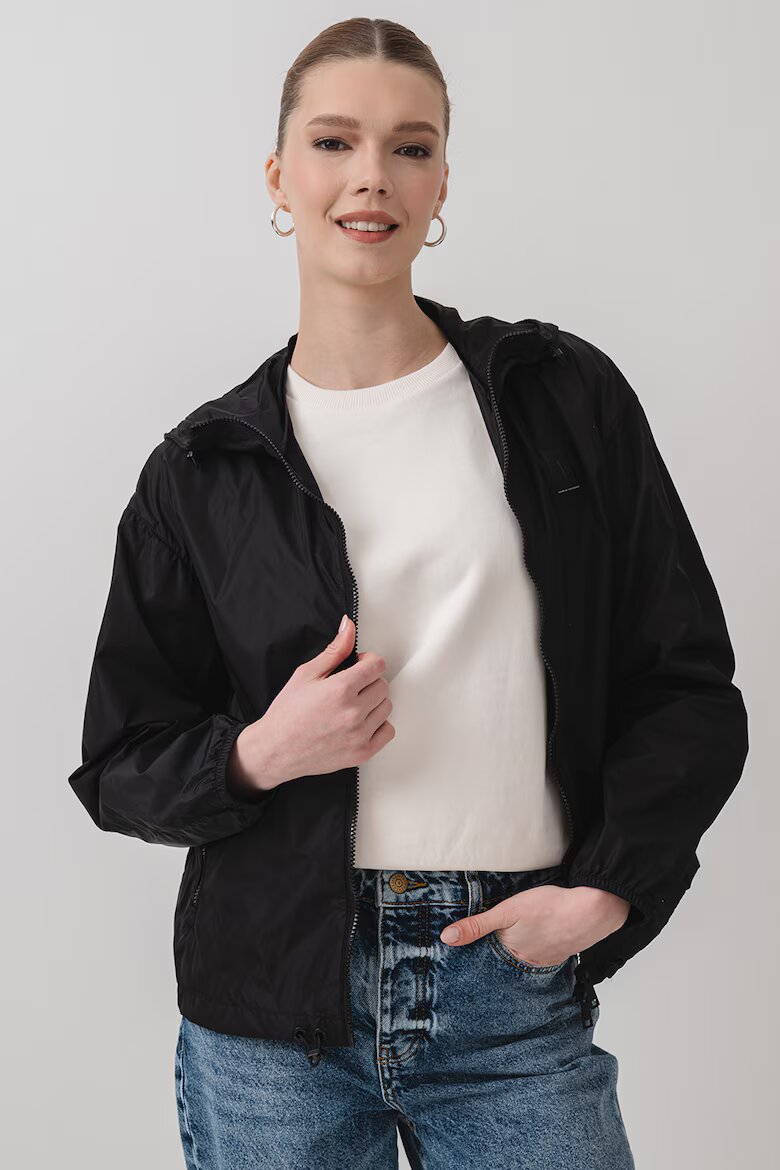 ARMANI EXCHANGE Яке с качулка и паднали ръкави Черен
