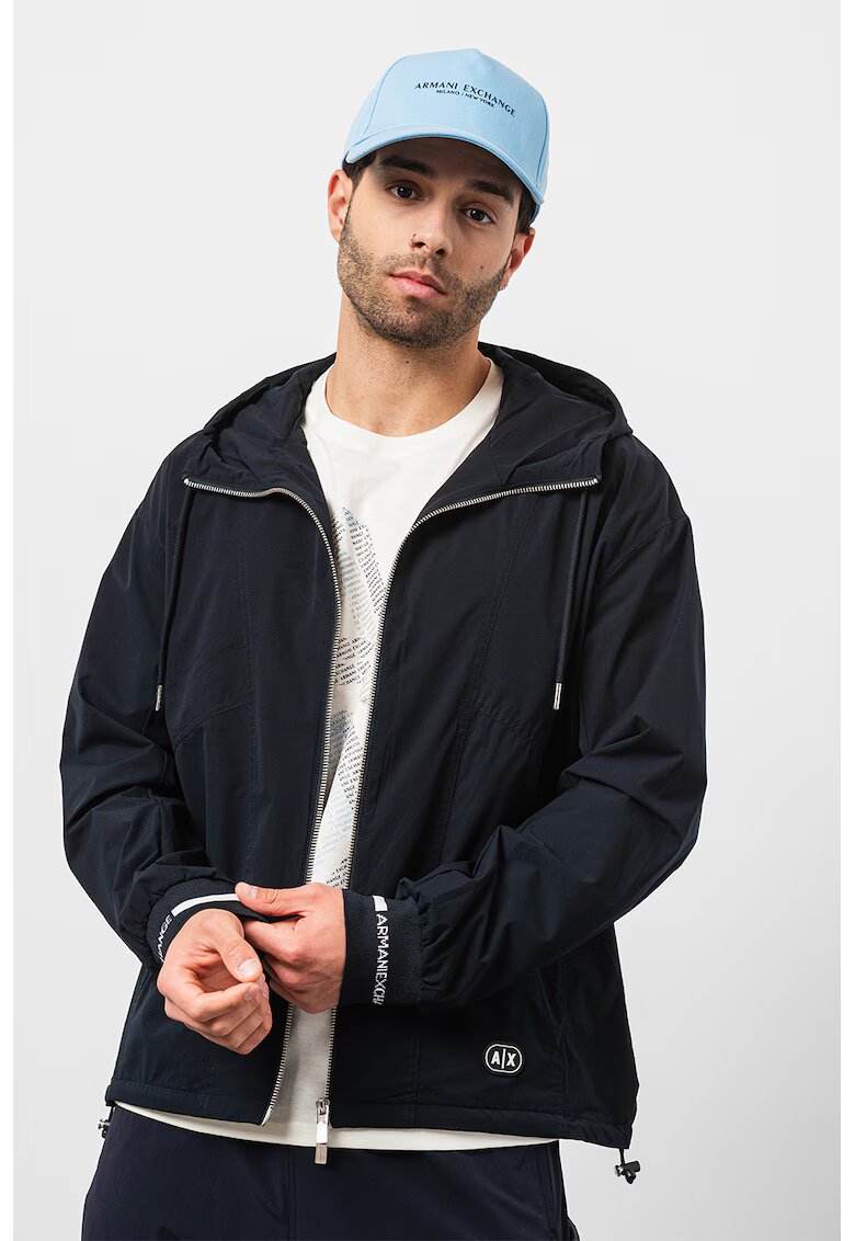 ARMANI EXCHANGE Яке с качулка и паднали ръкави