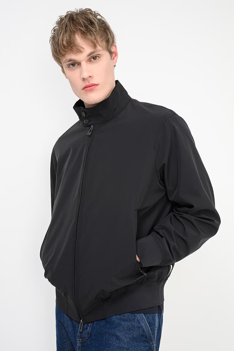 ARMANI EXCHANGE Яке с миди яка и цип Черен
