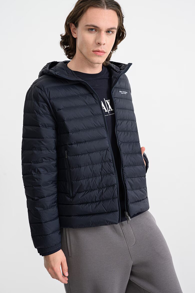 ARMANI EXCHANGE Зимно яке с качулка и джобове Ултрамарин синьо