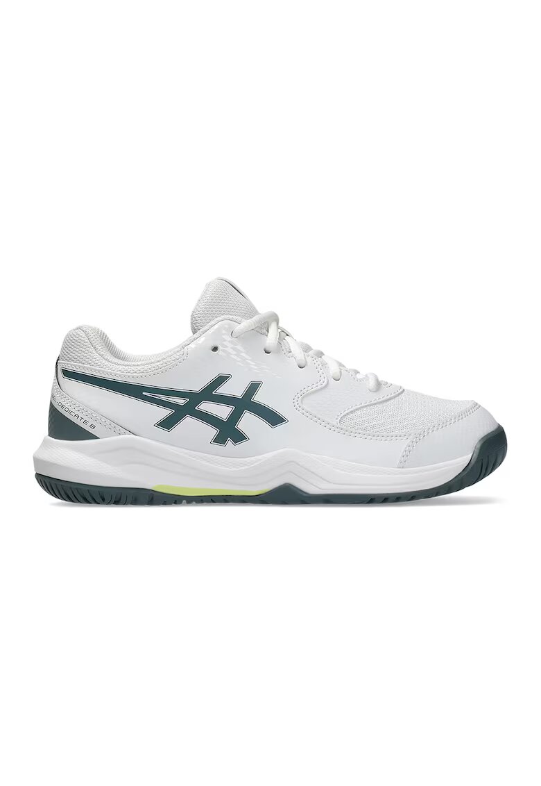 Asics Тенис обувки Gel-Dedicate 8 от еко кожа - Бял/Тъмнозелен