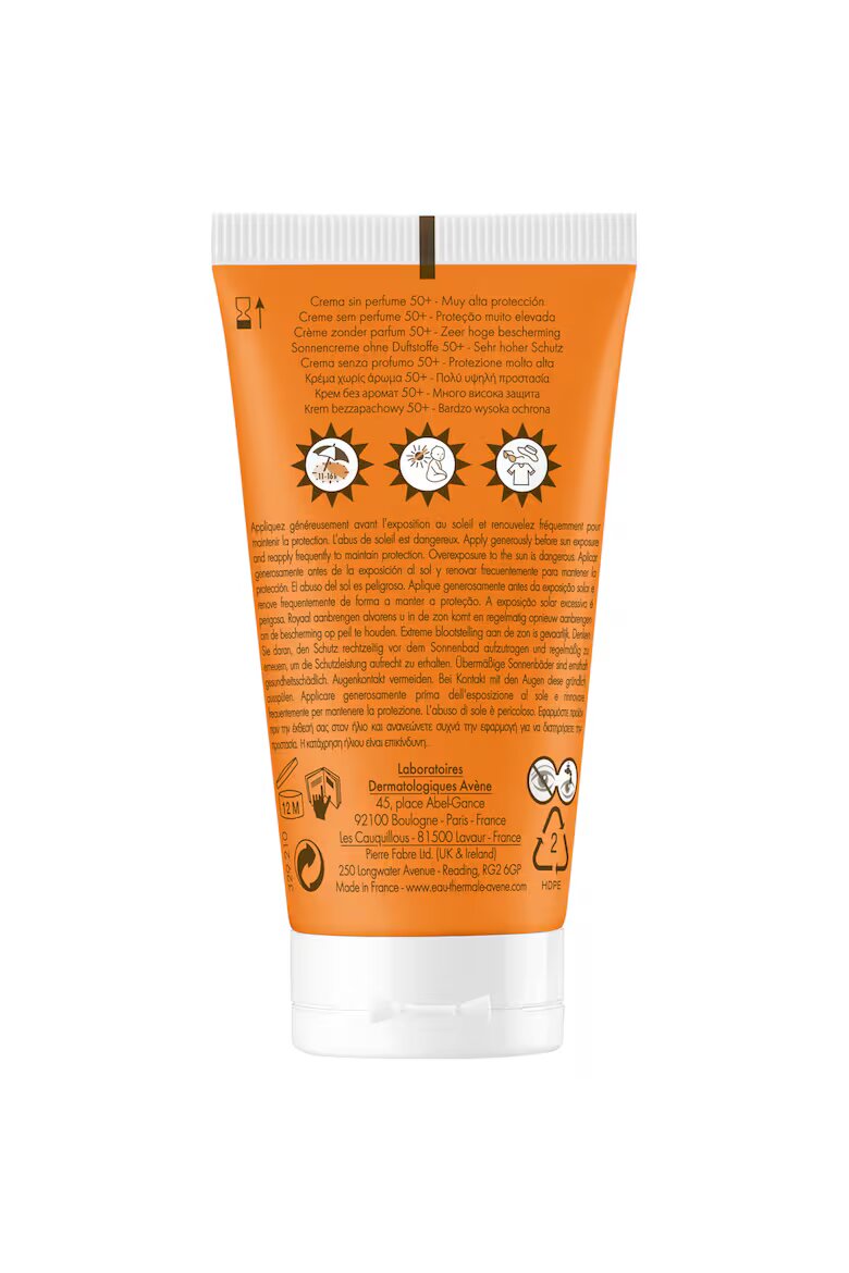 Avene Слънцезащитен крем за лице SPF 50+ TRIASORB За чувствителна кожа Без парфюм 50 мл