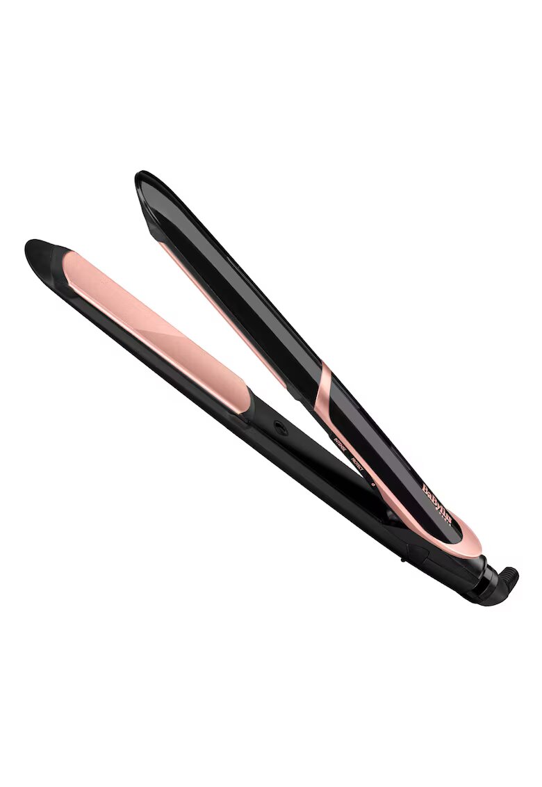 BaByliss Преса за коса Super Smooth - Плочи Tourmaline-Ceramic - 6 нива на температурата - 235 градуса - Йонизация - Черен/Розов