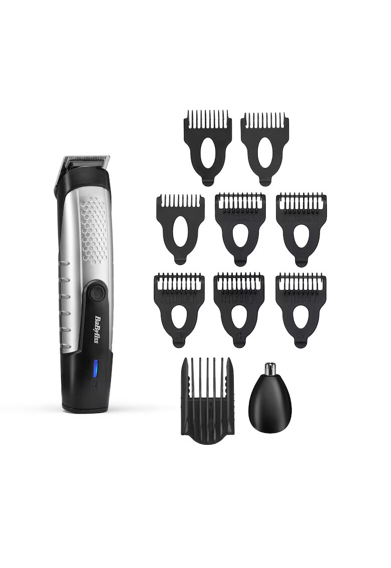 BaByliss Тример Lithium Power Beard - 80 минути автономия - Широки стоманени остриета - Работа без кабел - Черен
