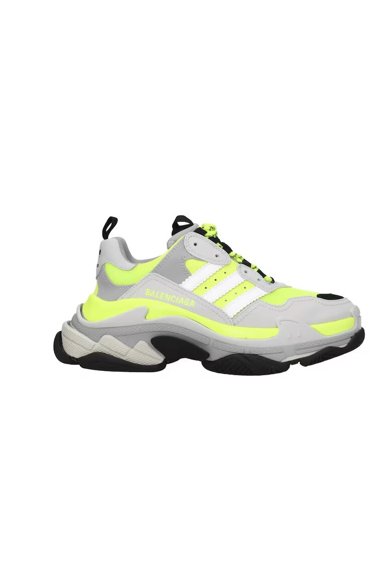 Balenciaga Обувки adidas originals x Triple S - Сив/Фосфоресциращо жълто