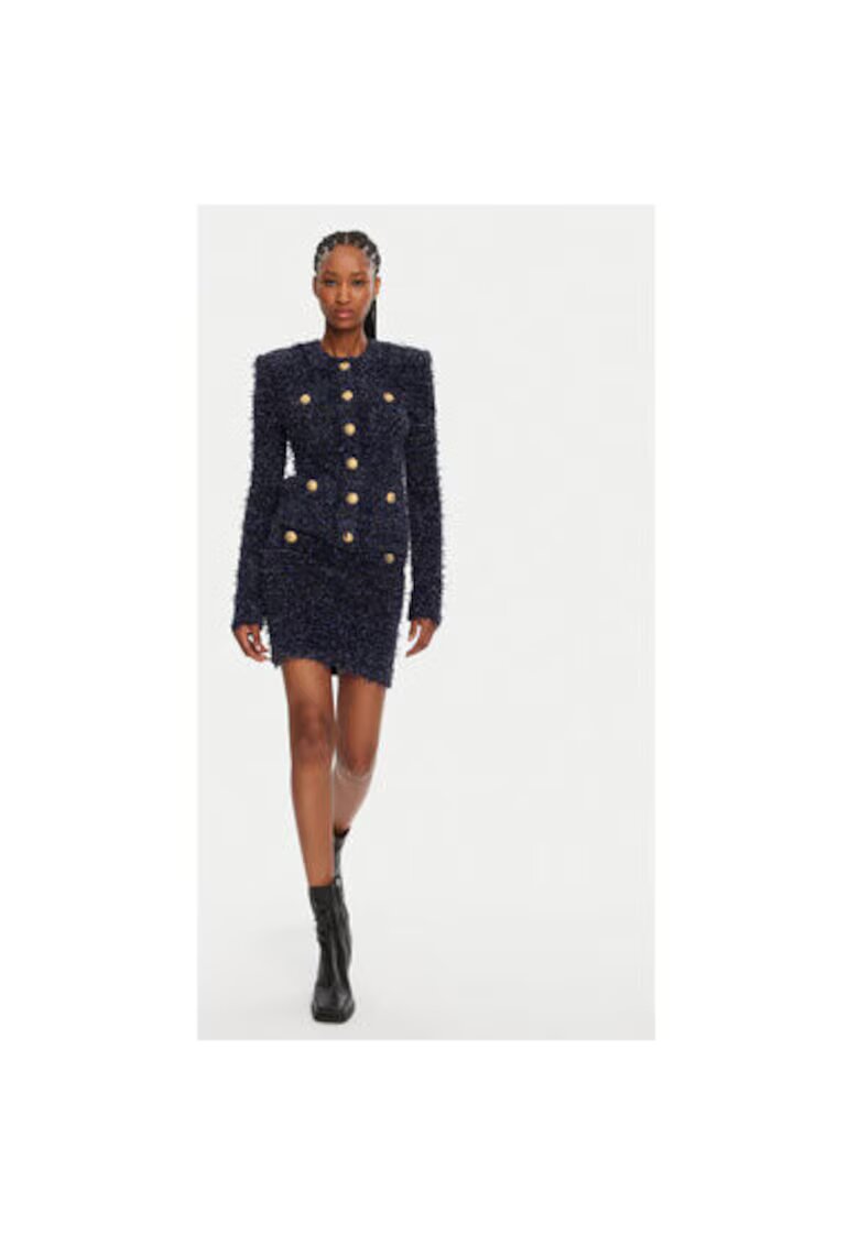 Balmain Дамска блуза DF0SK249KH74 - Полиамид/Вискоза - 38 EU - Тъмносин