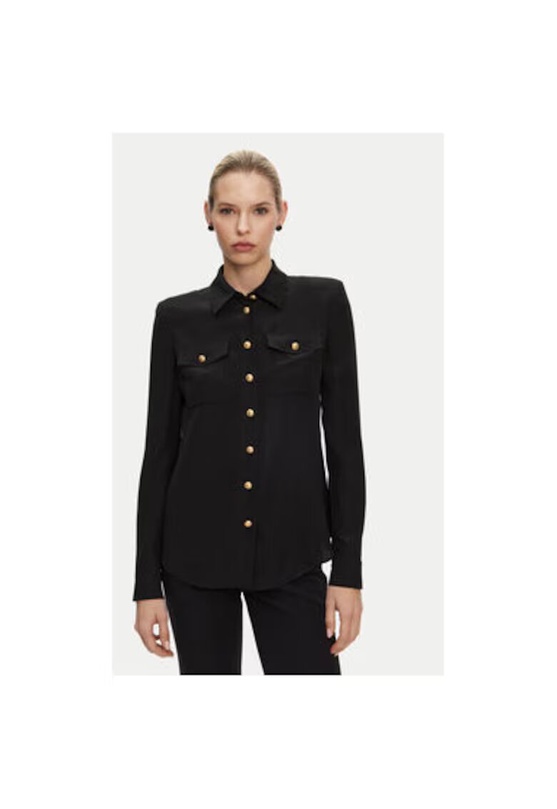 Balmain Дамска риза - 305313669 - Копринена - 40 - Черна