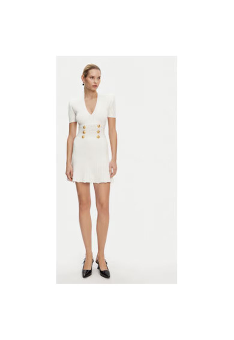 Balmain Дамска рокля - 305313812 - Вискоза - Полиестер - 46945 - Бял