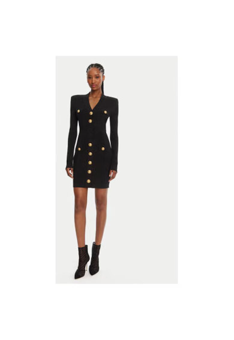 Balmain Дамска рокля 305313836 - Вискоза - Полиестер - Черен - Черен