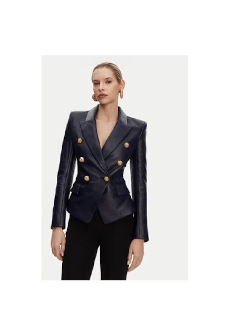 Balmain Дамско яке - 305313584 - Естествена кожа - Син - Син