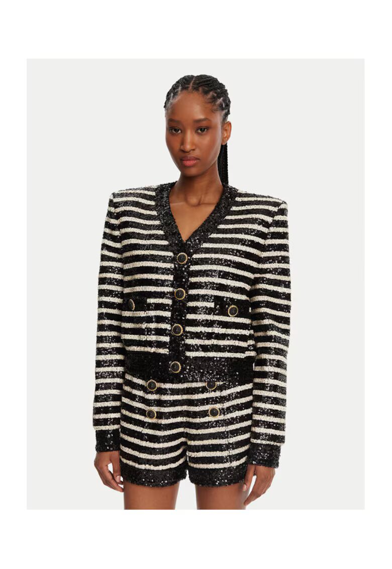 Balmain Дамско яке - 305313713 - Полиестер - Ацетат - Черно - Черен