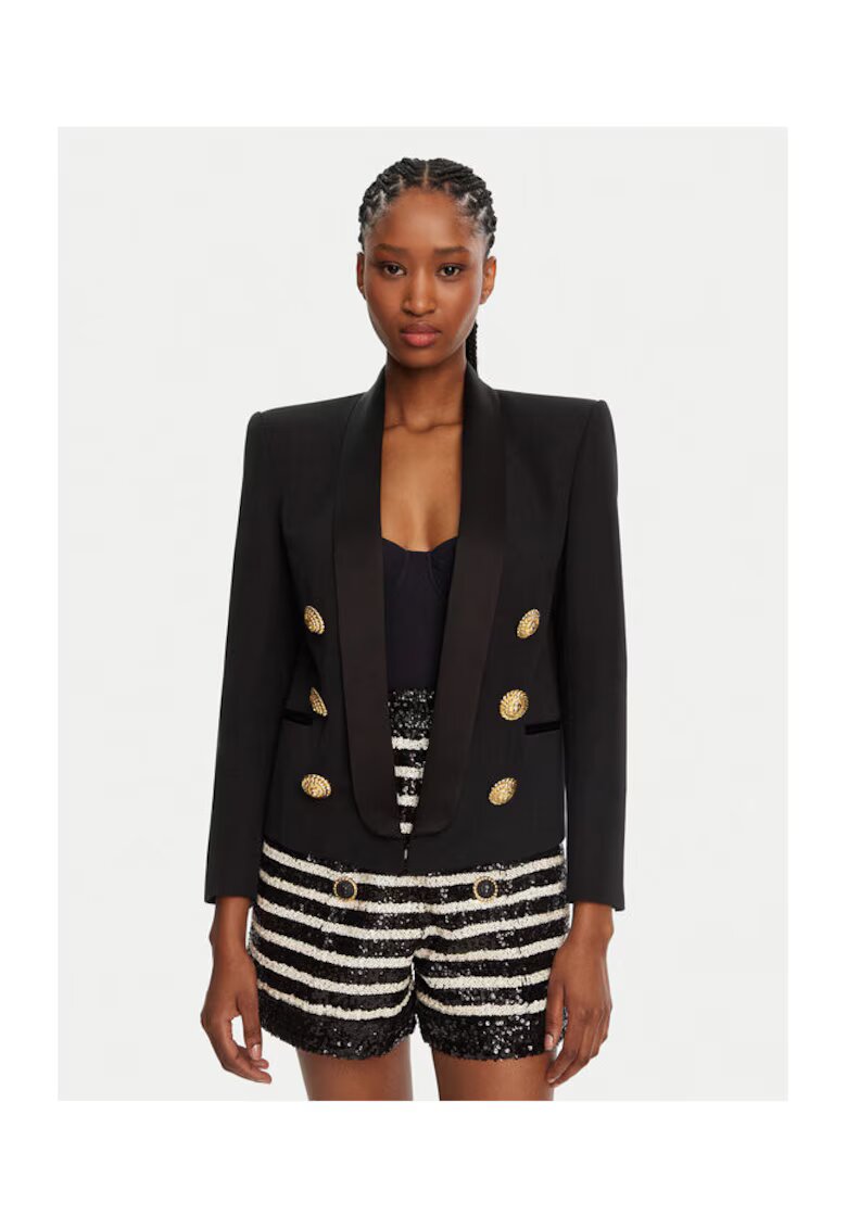 Balmain Дамско яке - 305313898 - Вълнено - Черно - Черен