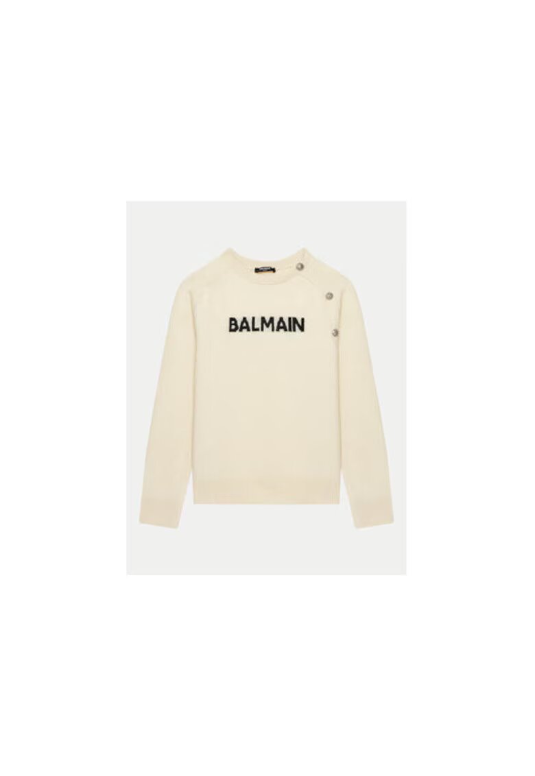 Balmain Детски пуловер - бежов - 64% вълна - 36% полиамид