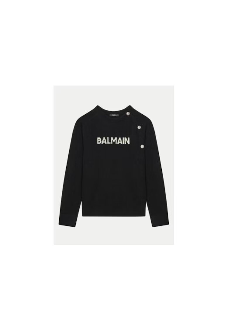 Balmain Детски пуловер - черен - вълна и полиамид