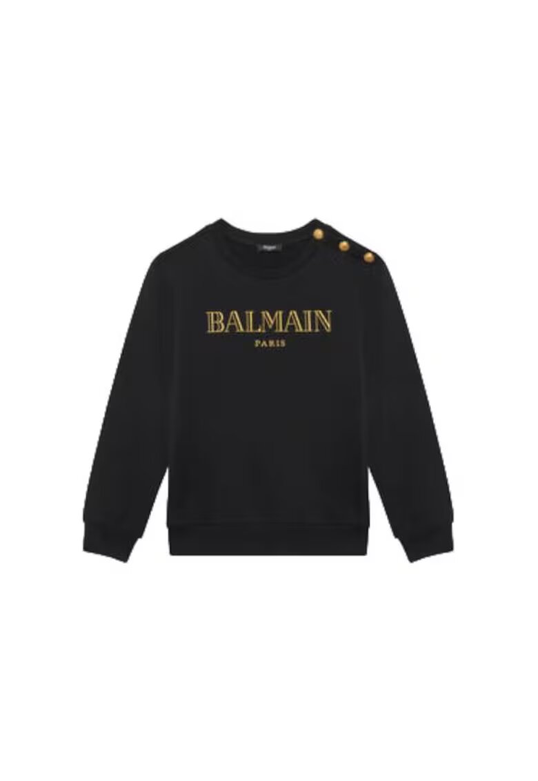 Balmain Детски суитшърт черен - 100% памук - 152 см