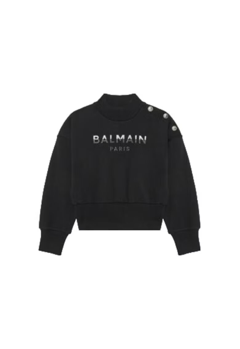 Balmain Детски суитшърт черен - памучен - с еластан