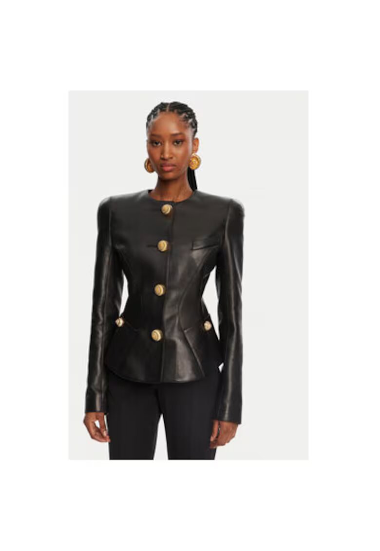 Balmain Яке за дами DF0SK690LC62 - Естествена кожа - 36 EU - Черно