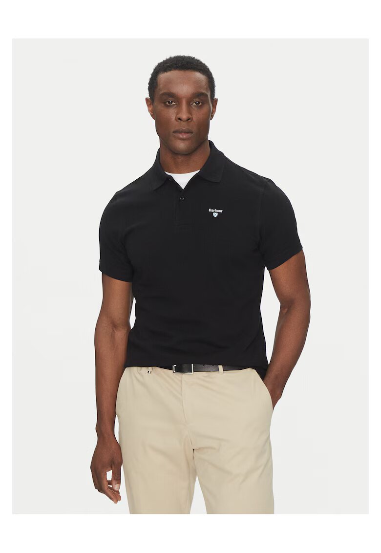 Barbour Мъжка тениска - памук - черна - 98% памук - 2% еластан