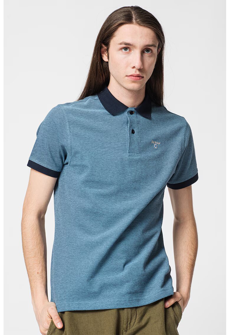 Barbour Тениска Sports от пике с контрастни яка и маншети