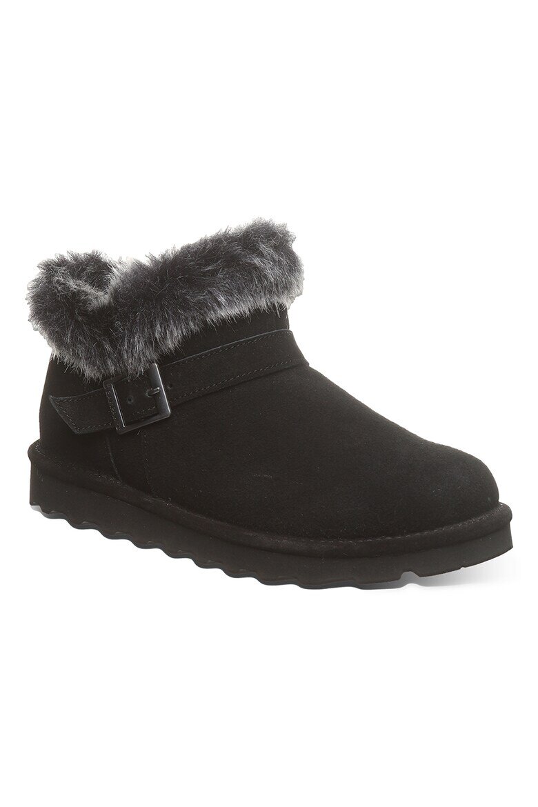 BEARPAW Велурени боти с еко пух Черен