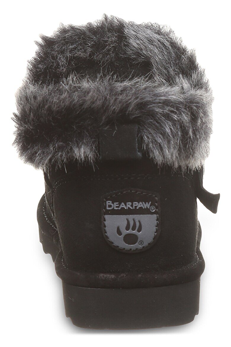 BEARPAW Велурени боти с еко пух Черен