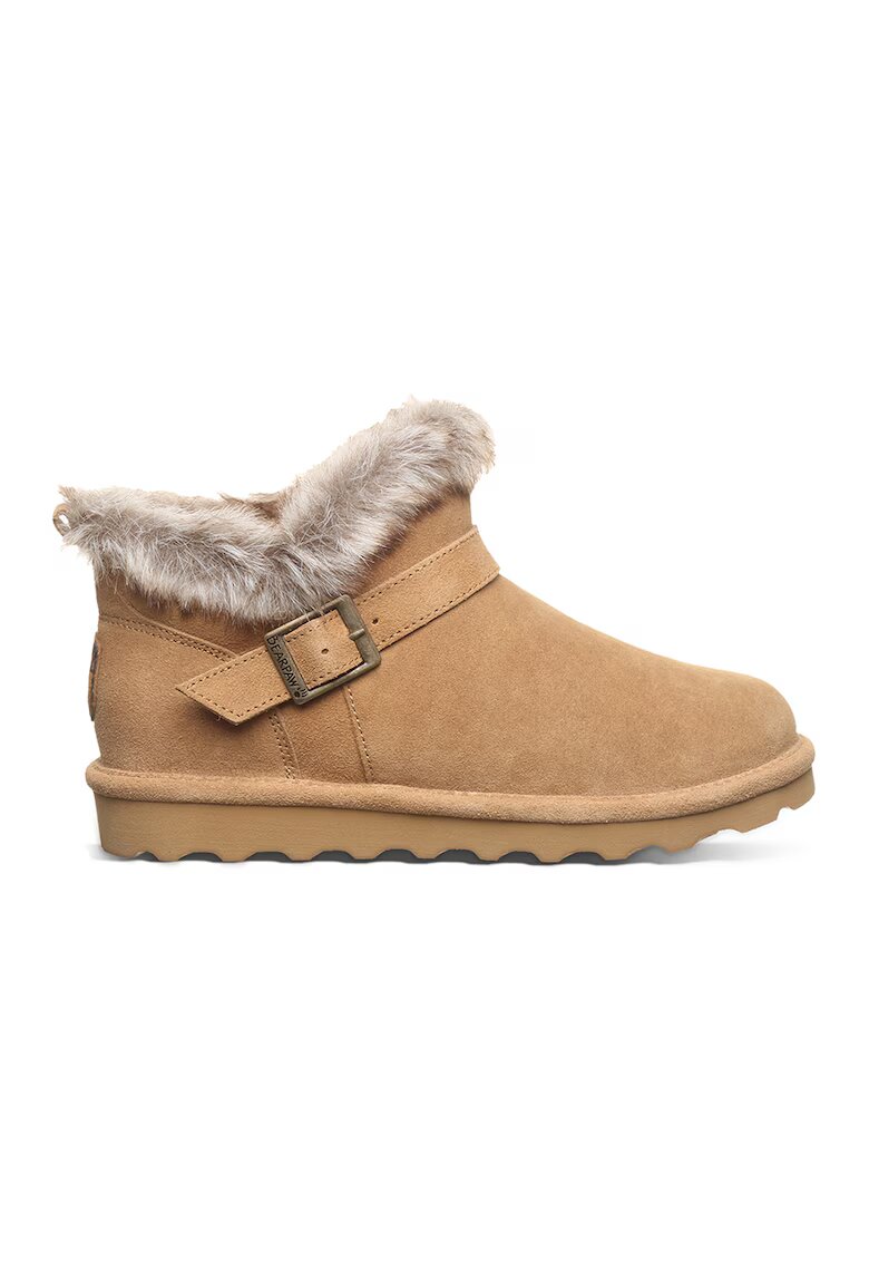 BEARPAW Велурени боти с еко пух - Камел
