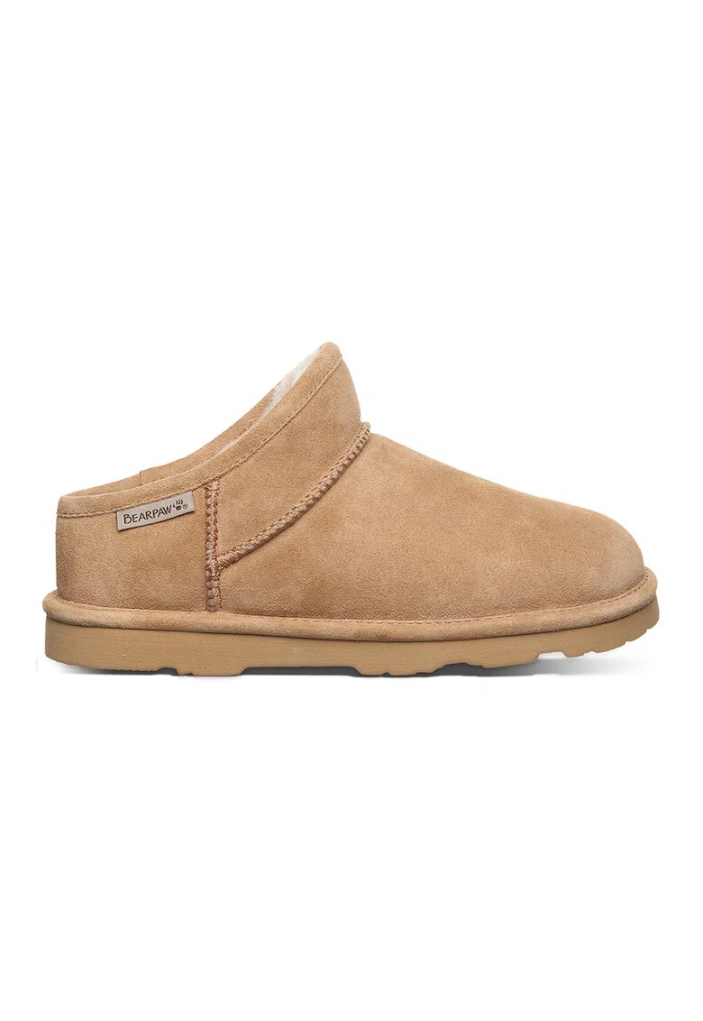 BEARPAW Велурени боти с лесно обуване - Камел