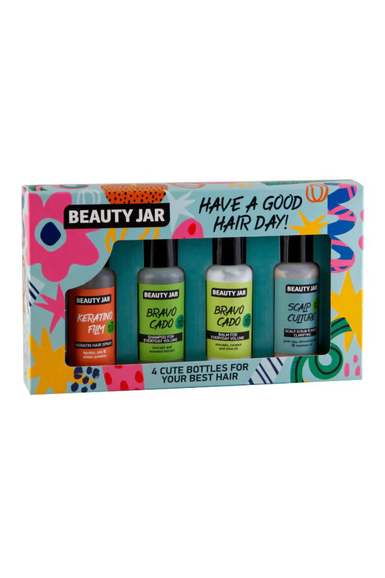 Beauty Jar Комплект за пътуване за коса Have a Good Hair Day шампоан балсам защитен спрей и скраб за скалп 4 x 80 мл