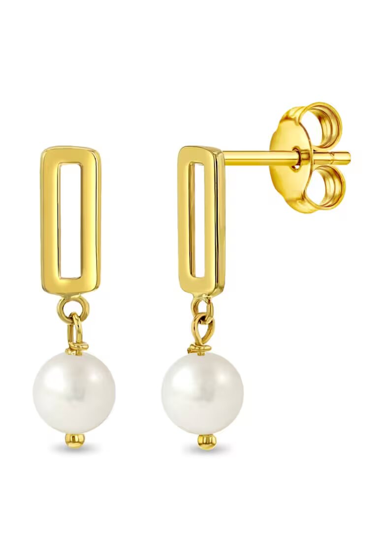 Bebe Gold 14K златни обеци със сладководни култивирани перли за момичета и тийнейджъри
