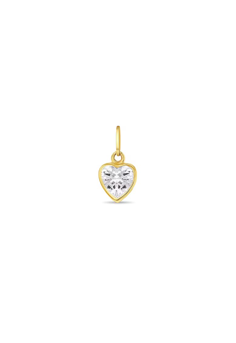 Bebe Gold Висулка от 14K злато за деца - във формата на сърце с CZ камък