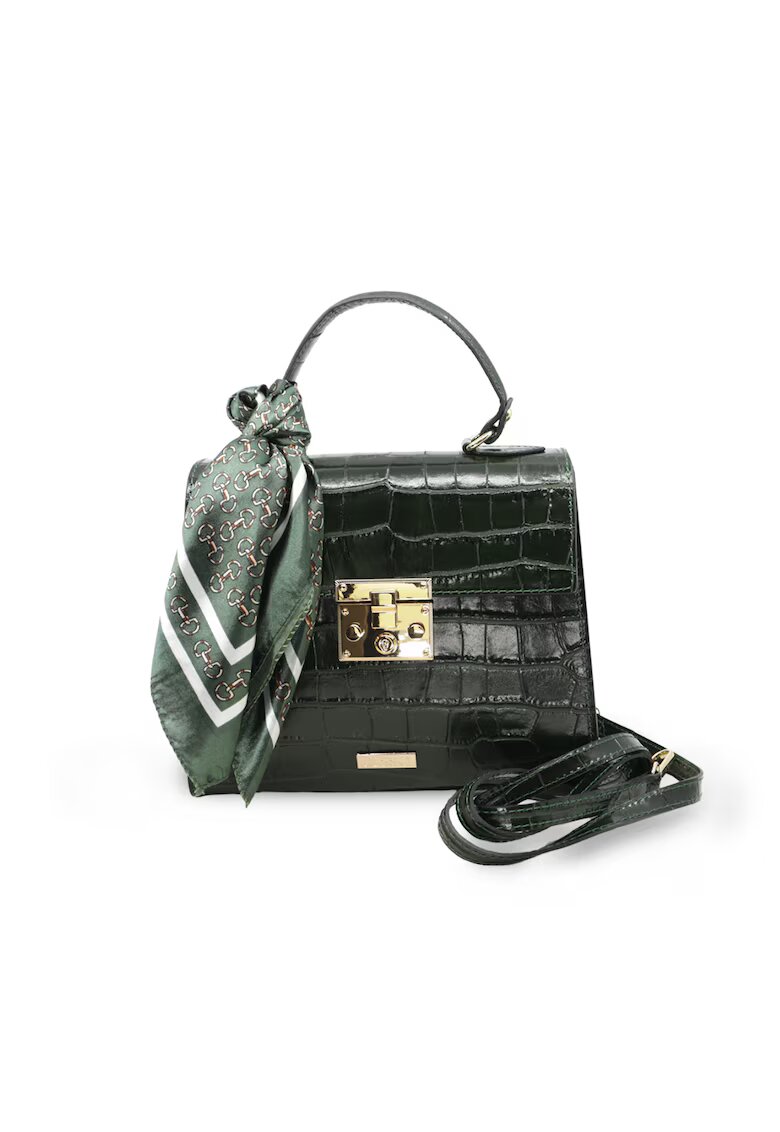 BESSO Serenata di Seta Leather Handbag With Mockcroc Design - - 20x24x10 см
