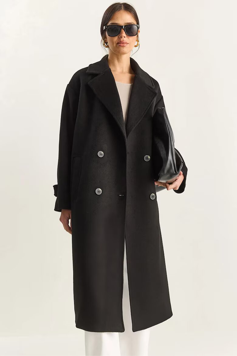 Bianco Lucci Дълго oversize палто Черен